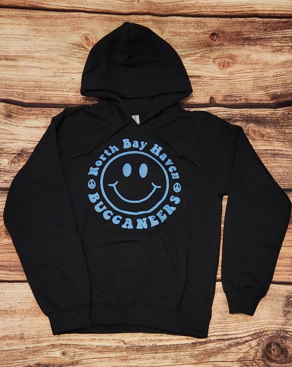 No. 2 Hoodie: North Bay Haven Buccaneers Smiley Face - (Black)