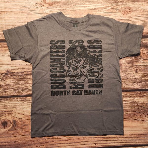 #T-2 T-Shirt: Buccaneers Pirate - (Charcoal)